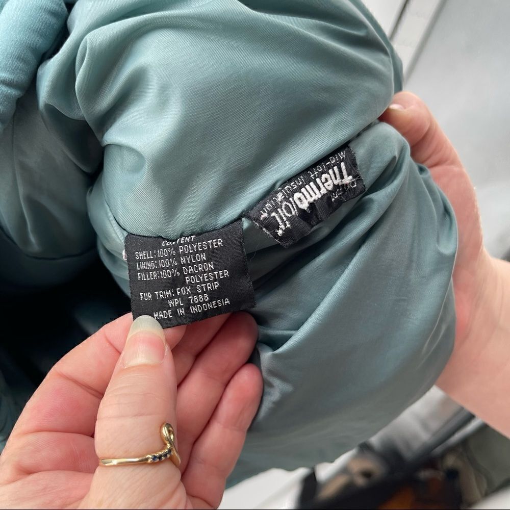 Bromley Sport Thermoloft teal puffer jacket medium petite winter jacket coat M - Picture 10 of 14